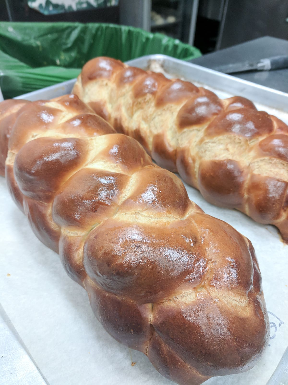 Two loaves of challah bread 