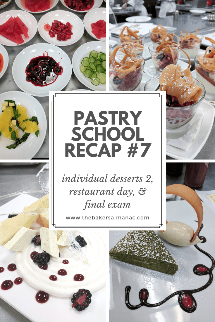 Pastry School Recap #7: Individual Desserts 2, Restaurant Day, & Final Exam 