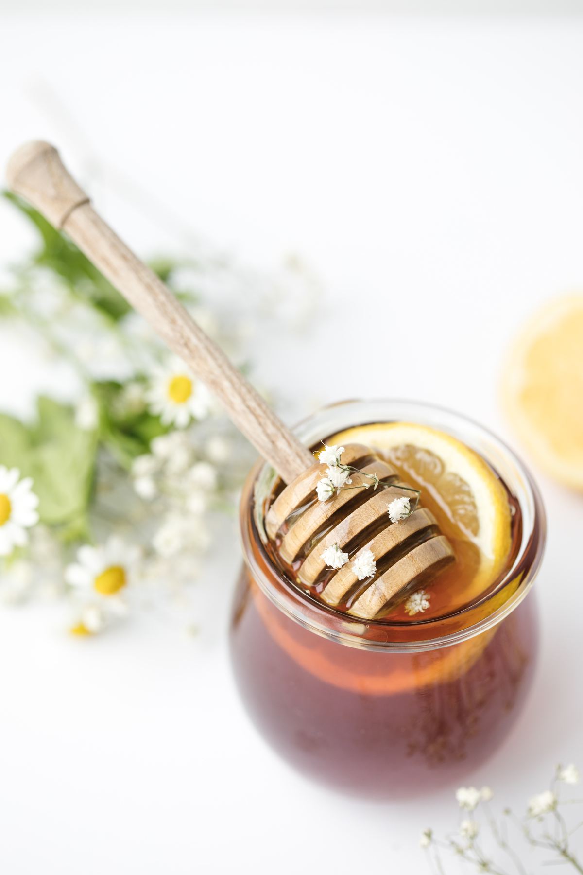 Honey in a glass jar