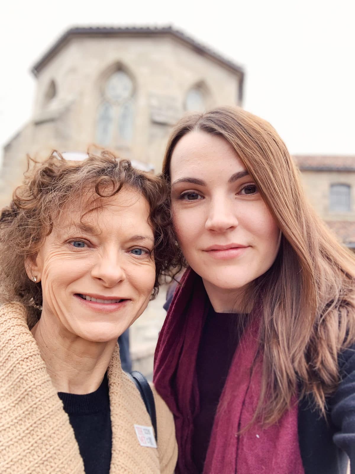 Two women smiling at the camera