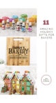 Three photos of a cutting board, food coloring, and gingerbread houses that reads '11 Amazing Holiday Gifts for Bakers'
