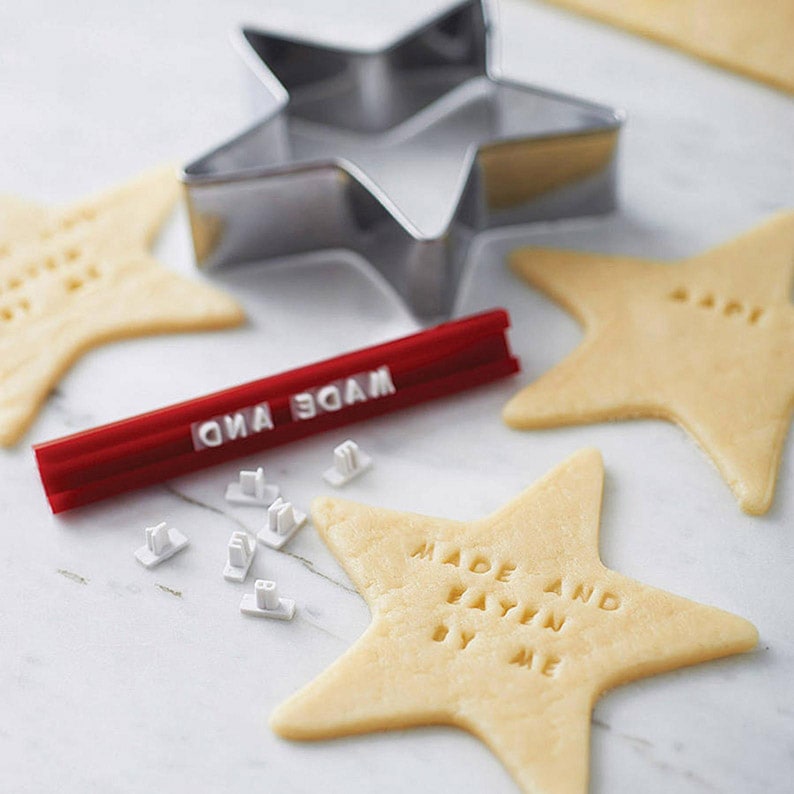 Cookies stamped with customizable stamp kit