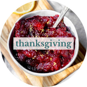 Cranberry sauce with title that reads 'Thanksgiving'